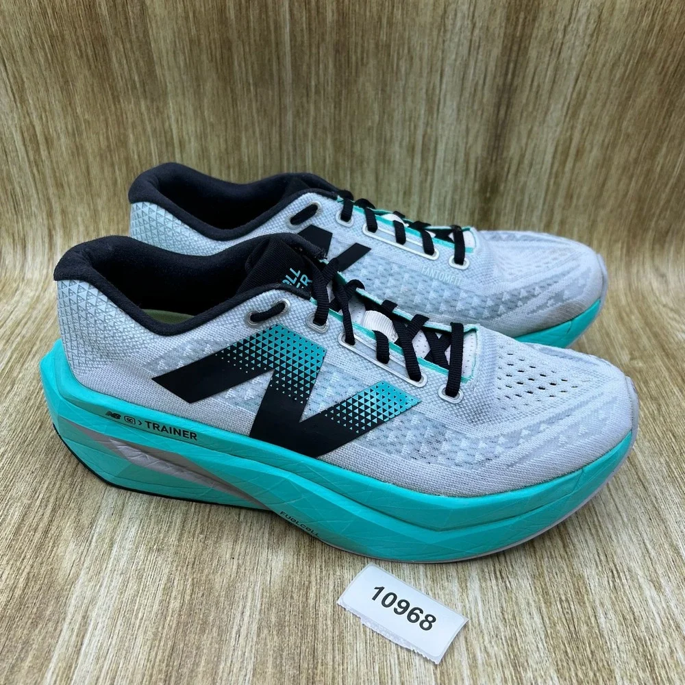 New Balance FuelCell SuperComp Trainer v3 Men's Size 10 White Teal Shoes MRCXLW4